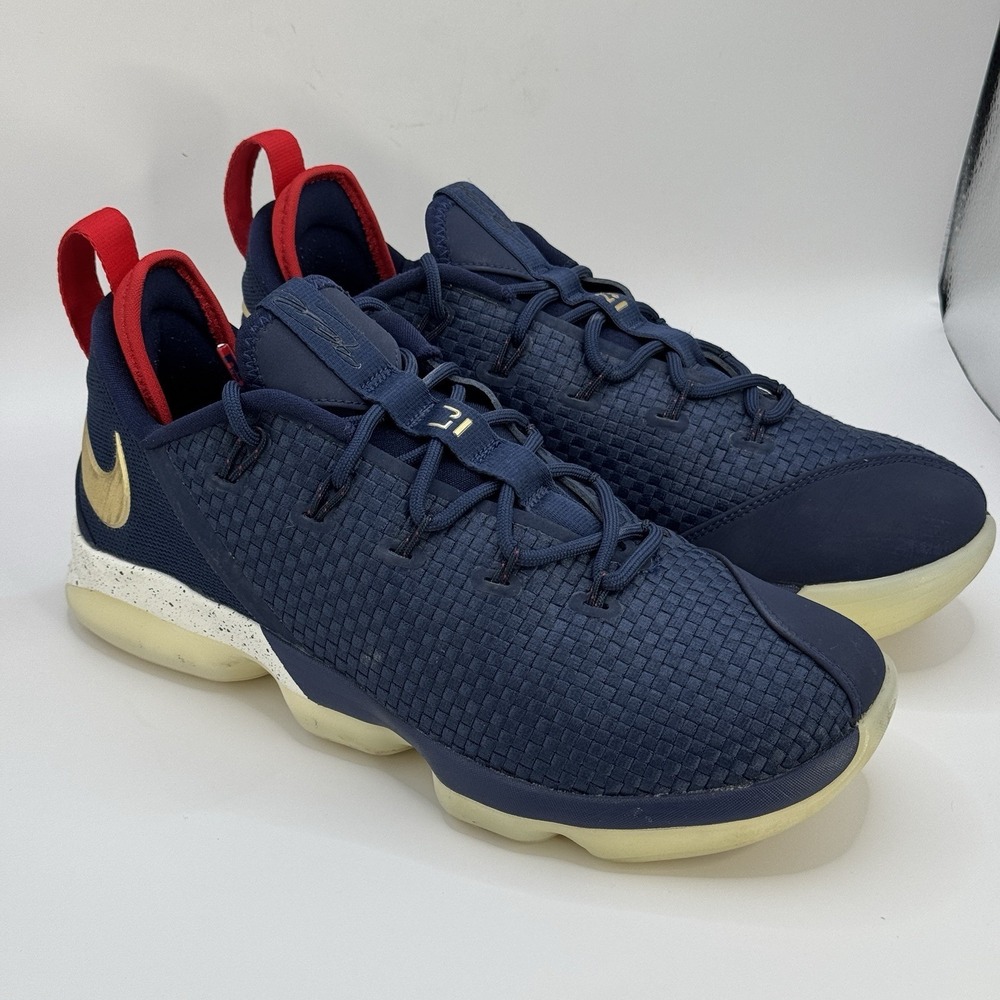 Size 10 - Nike Zoom LeBron ST Low Midnight Navy‎ Metallic Gold 878636-400
